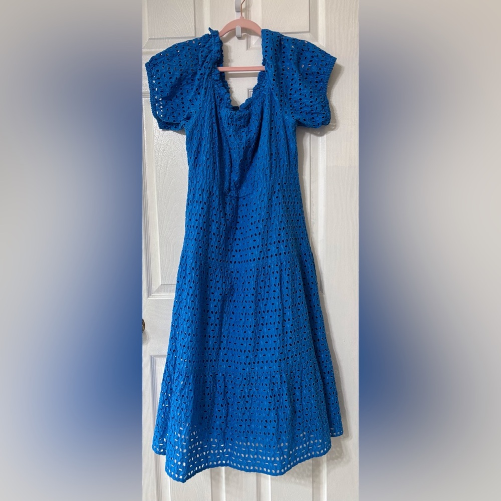 Lane Bryant Women’s Size 16 Vibrant Blue Eyelet Dress